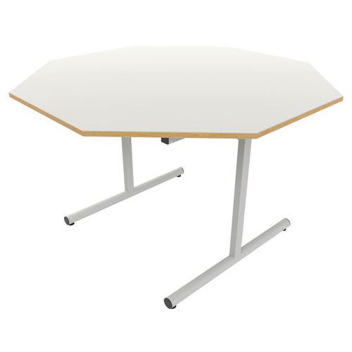 Table dégagement latéral octogonale Ø 120 cm stratifié ABS