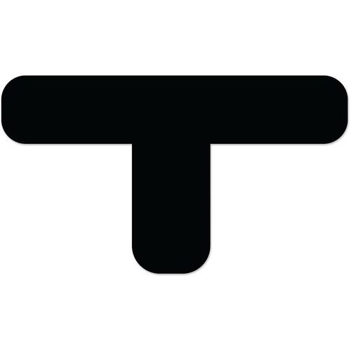 Adhésif de marquage au sol en T arrondi LeanStripe - Noir - Ergomat