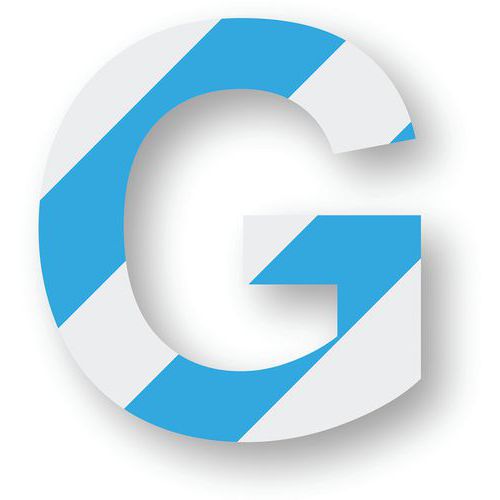 Adhésif de marquage au sol - Lettre/Chiffre - Bleu/Blanc - Ergomat