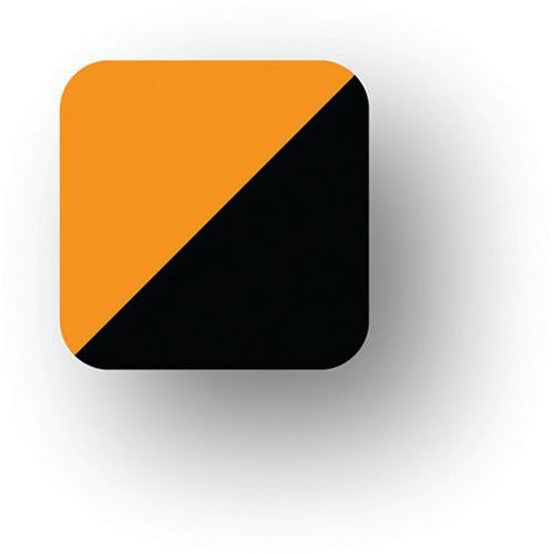 Adhésif en tiret arrondi LeanStripe - Noir/Orange - Ergomat