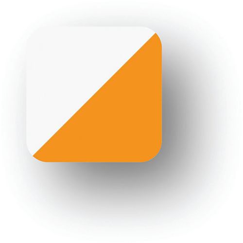 Adhésif en tiret arrondi LeanStripe - Orange/Blanc - Ergomat