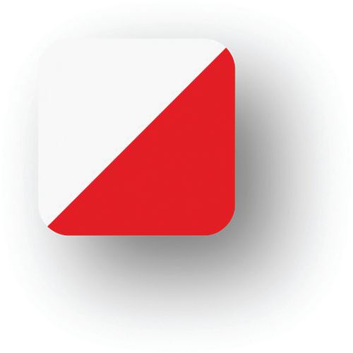 Adhésif en tiret arrondi LeanStripe - Rouge/Blanc - Ergomat