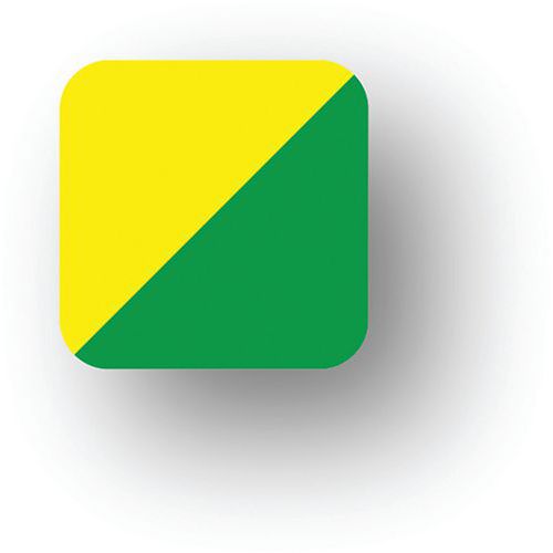 Adhésif en tiret arrondi LeanStripe - Vert/Jaune - Ergomat