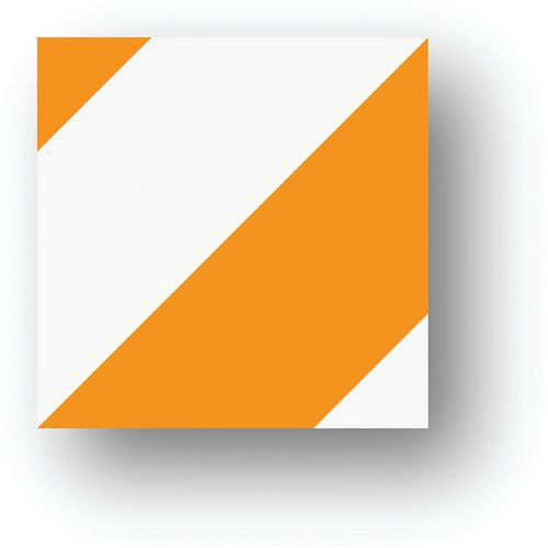 Adhésif en tiret carré LeanStripe - Orange/Blanc - Ergomat