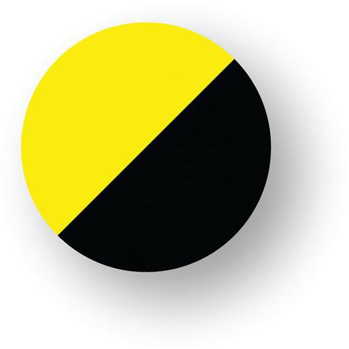 Rond adhésif de marquage au sol LeanStripe - Noir/Jaune - Ergomat