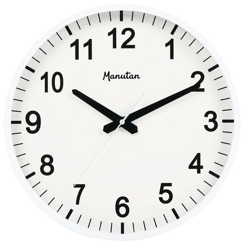 Horloge analogique murale à quartz Ø 33 cm - Manutan Expert