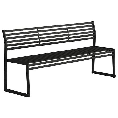 Banc avec dossier en acier galvanisé - 180 cm - Urbantime