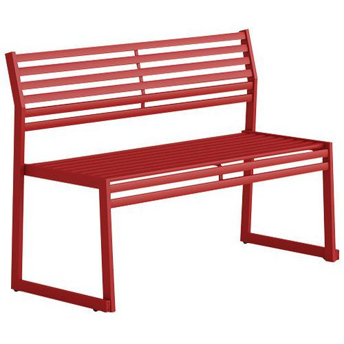 Banc avec dossier en acier galvanisé - 120 cm - Urbantime