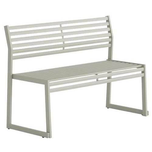 Banc avec dossier en acier galvanisé - 120 cm - Urbantime