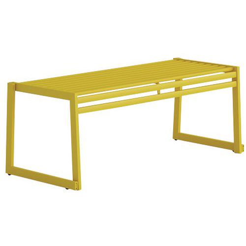 Banc sans dossier en acier galvanisé - L: 120 cm