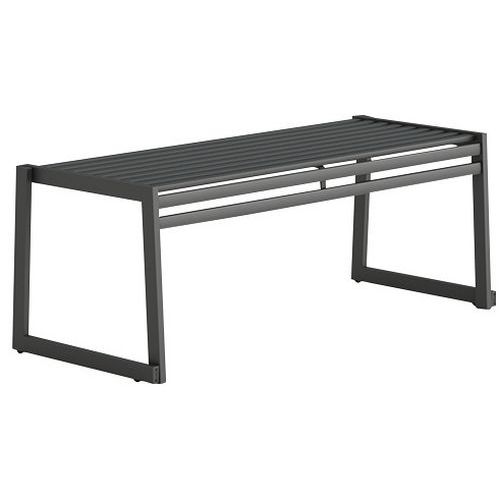 Banc sans dossier en acier galvanisé - L: 120 cm