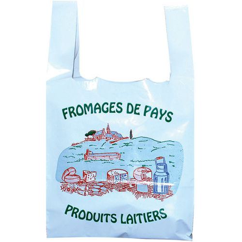 Sac bretelle réutilisable - Décor: Fromagerie 50µ Sac bretelle réutilisable - Décor: Fromagerie 50µ