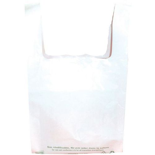 Sac bretelle réutilisable - Gaine blanche 50µ