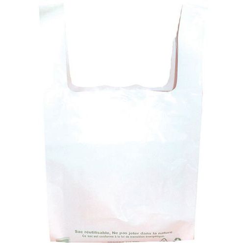 Sac bretelle réutilisable - Gaine blanche 50µ
