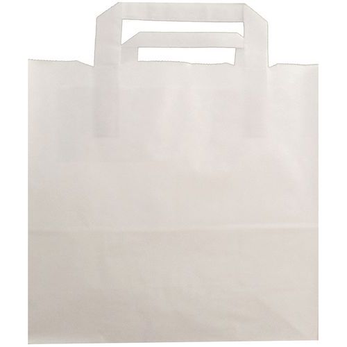 Sac poignées plates - Kraft blanc 80 grs neutre