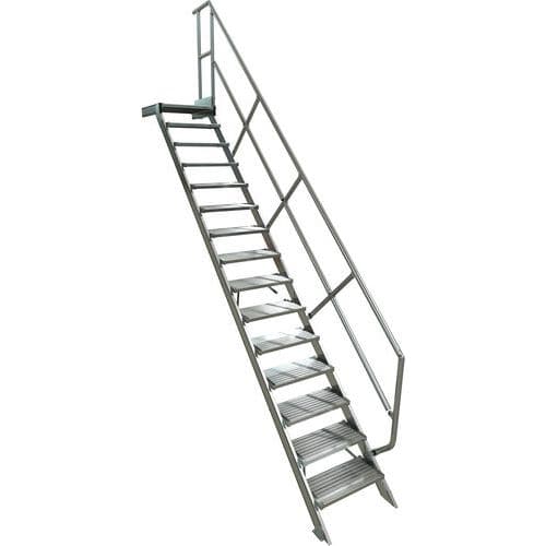 Escalier avec plateforme à 1 main courante - Tubesca