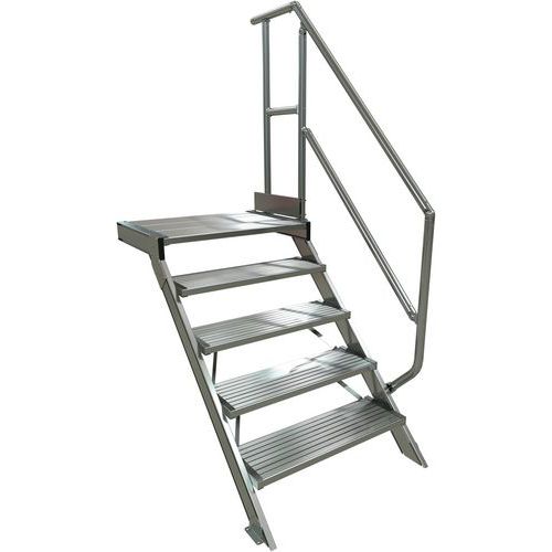 Escalier avec plateforme à 1 main courante - Tubesca