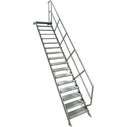 Escalier avec plateforme à 1 main courante - Tubesca