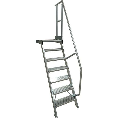 Escalier avec plateforme à 1 main courante - Tubesca