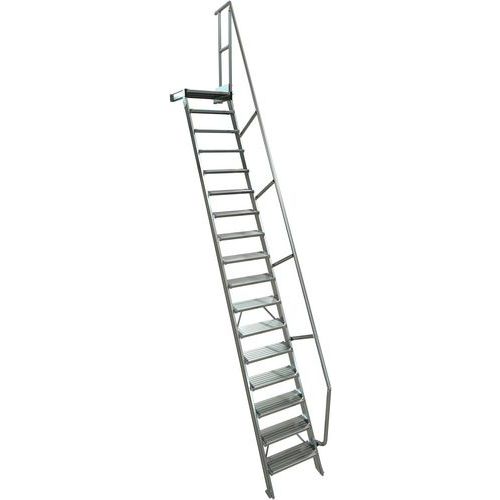 Escalier avec plateforme à 1 main courante - Tubesca