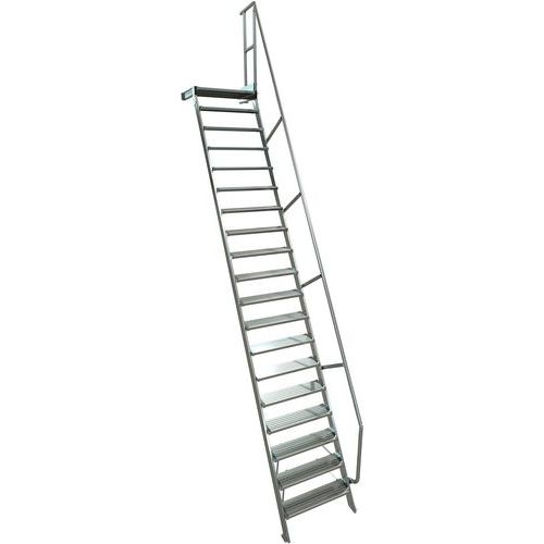 Escalier avec plateforme à 1 main courante - Tubesca