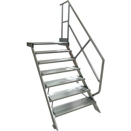 Escalier avec plateforme à 1 main courante - Tubesca