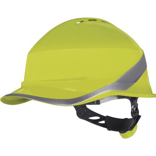 Casque de chantier ventile forme casquette baseball serrage rotor