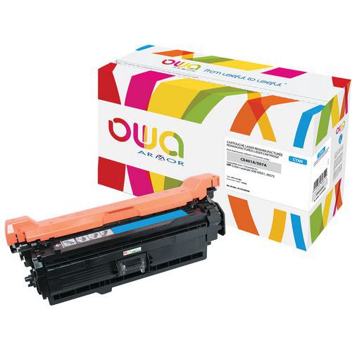 Toner reconditionné HP 507A Cyan - OWA Toner reconditionné HP 507A Cyan - OWA