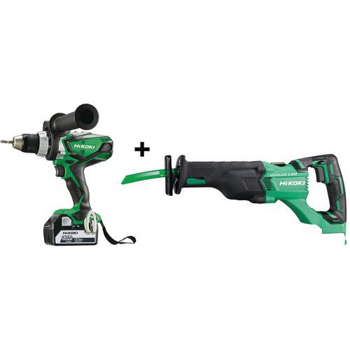 Pack scie sabre 18V 120mm + perceuse visseuse 18V 5Ah 92Nm Pack scie sabre 18V 120mm + perceuse visseuse 18V 5Ah 92Nm