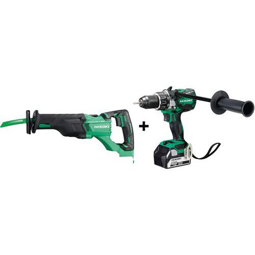 Pack scie sabre 18V 120mm + perceuse visseuse 18V 5Ah 136Nm Pack scie sabre 18V 120mm + perceuse visseuse 18V 5Ah 136Nm