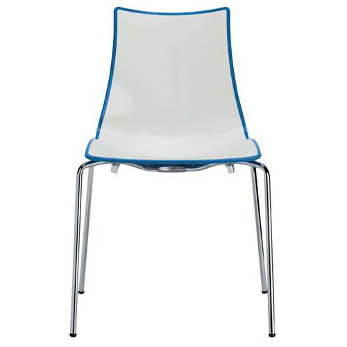 Chaises Zebra bicolore 4 pieds peint ou chromé lot de 4 S-CAB