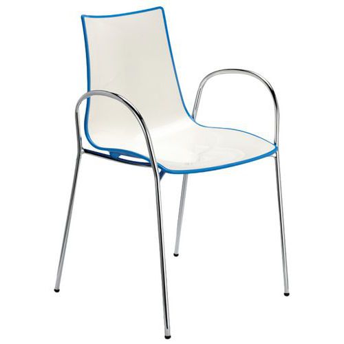 Fauteuils Zebra bicolore 4 pieds chromé lot de 2 S-CAB