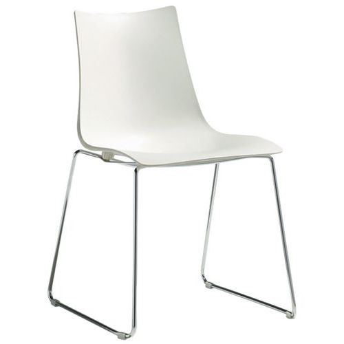 Chaises Zebra piètement traîneau peint ou chromé lot de 2 S-CAB