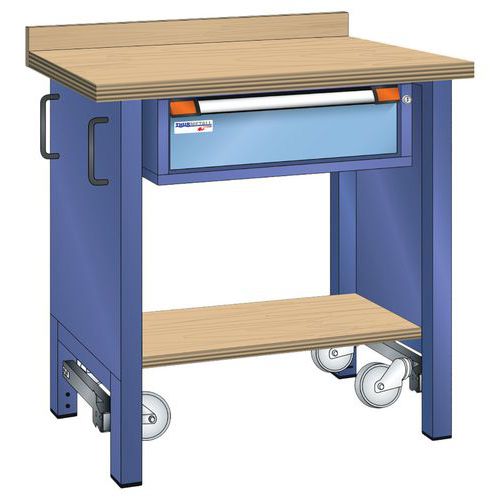 Établi mobile multiplex 100x70x87 cm 1 tiroir (1x15) Thurmetall