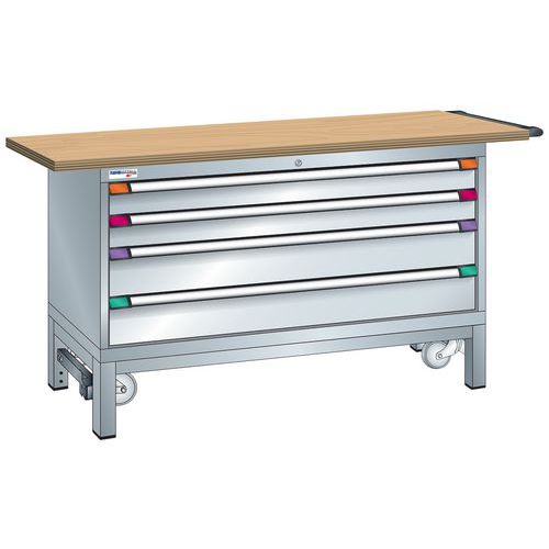 Établi mobile XXL 150x70x84 cm multiplex Thurmetall