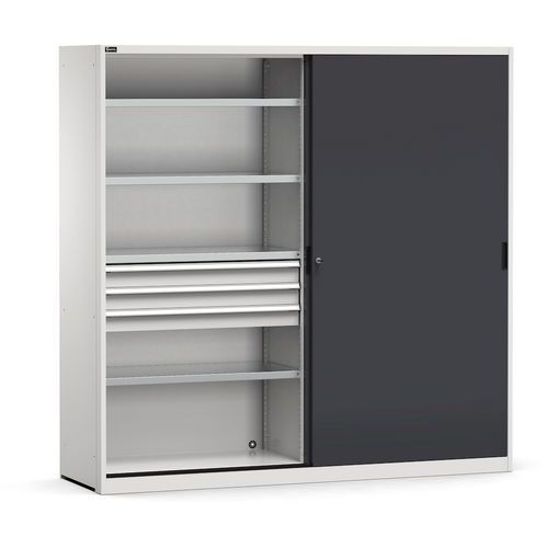 Armoire à portes coulissantes 3 tiroirs - 2040x600x2000 mm - Fami