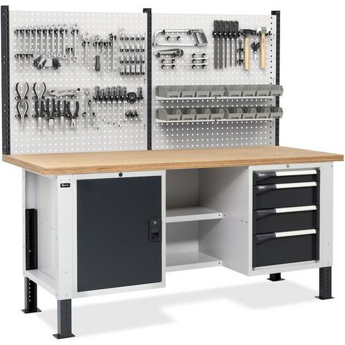 Etabli avec panneau Master BR - 2000x750x1683/2058 mm - Fami