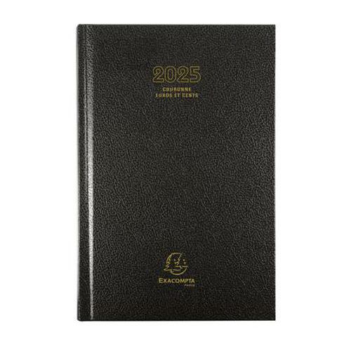 Agenda bureau Couronne Euros et Cents 1 jour - Noir - Exacompta