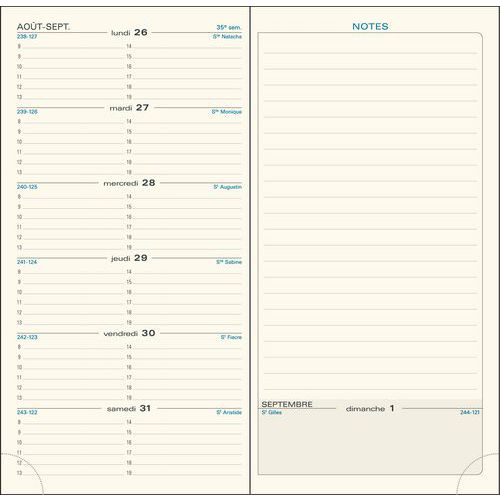 Recharge agenda Espace 17 - Exacompta