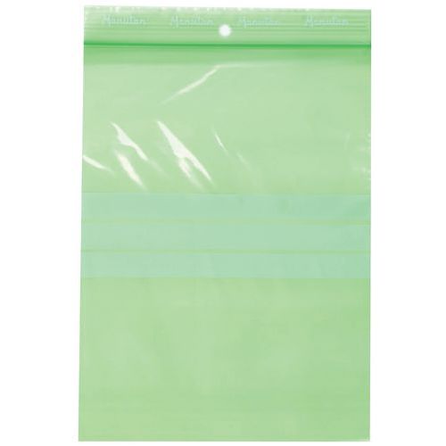 Sachet zip recyclé - Vert transparent 50 µm - Manutan Expert