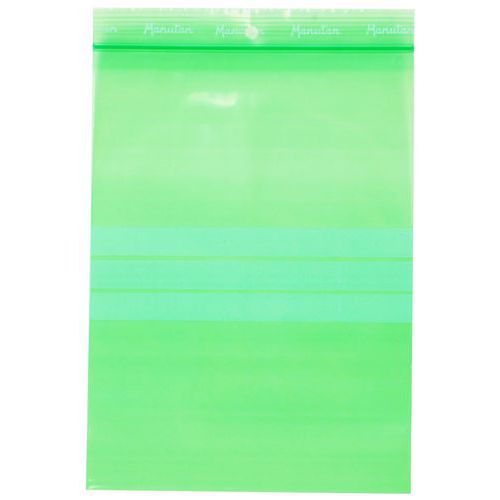 Sachet zip recyclé - Vert 100 µm - Manutan Expert