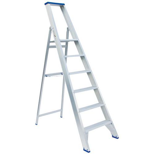 Escabeau professionnel revêtement polyester - 4 à 6 marches - Solide