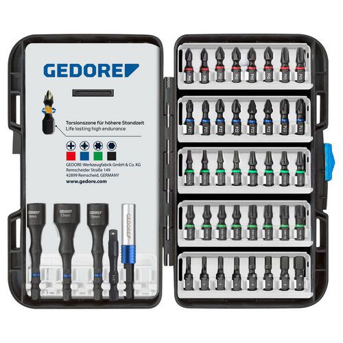 Coffret d'embouts torsion 666-045 - 45 pièces - Gedore