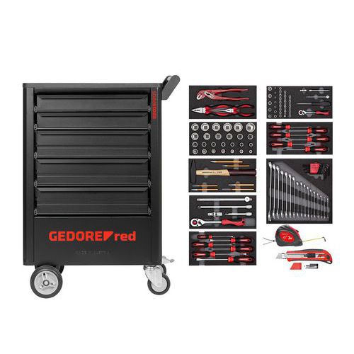 Servante GEDWorker et composition 119 outils - GedoreRed