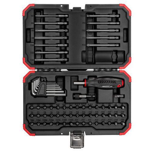 Coffret d’embouts longs 1/4 67pcs R33003067 - GedoreRed