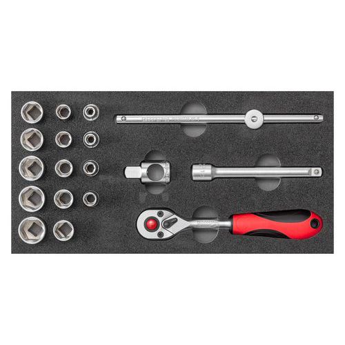 Jeu douilles 3/8 dans le module 2/6 CT 18pcs R22150020 - GedoreRed