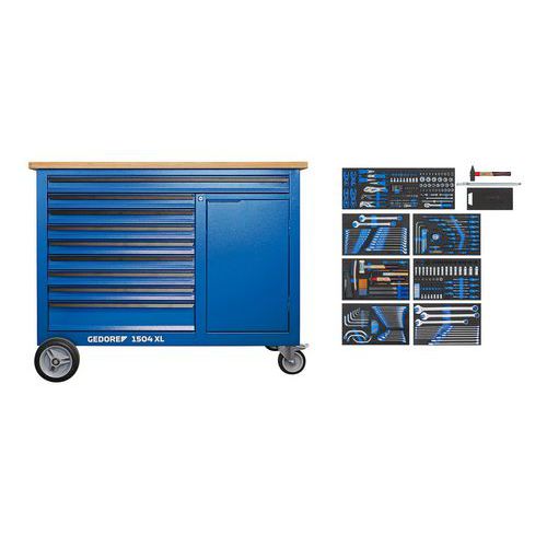 Établi 1504 XL-S avec assortiment outils AGRI 306 pcs - Gedore