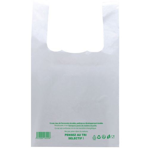 Sac bretelle réutilisable - Gaine blanche 50µ