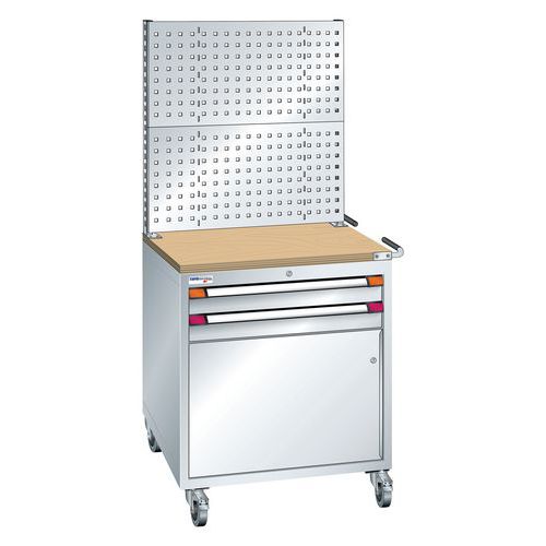 Station de travail mobile 2 tiroirs 1 porte Thurmetall