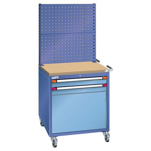 Station de travail mobile 2 tiroirs 1 porte Thurmetall